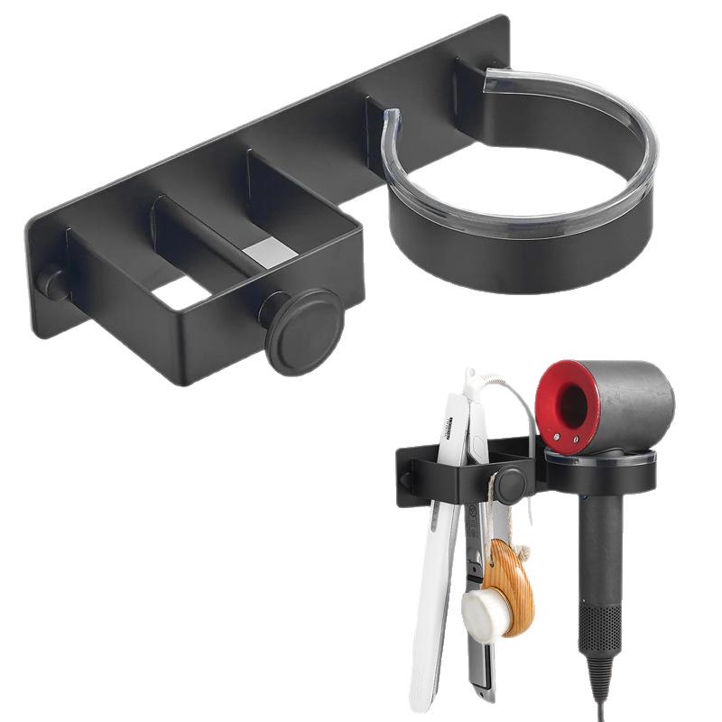 Wandmontiertes, bohrfreies Aufbewahrungsregal für Haartrockner und Stylingwerkzeuge