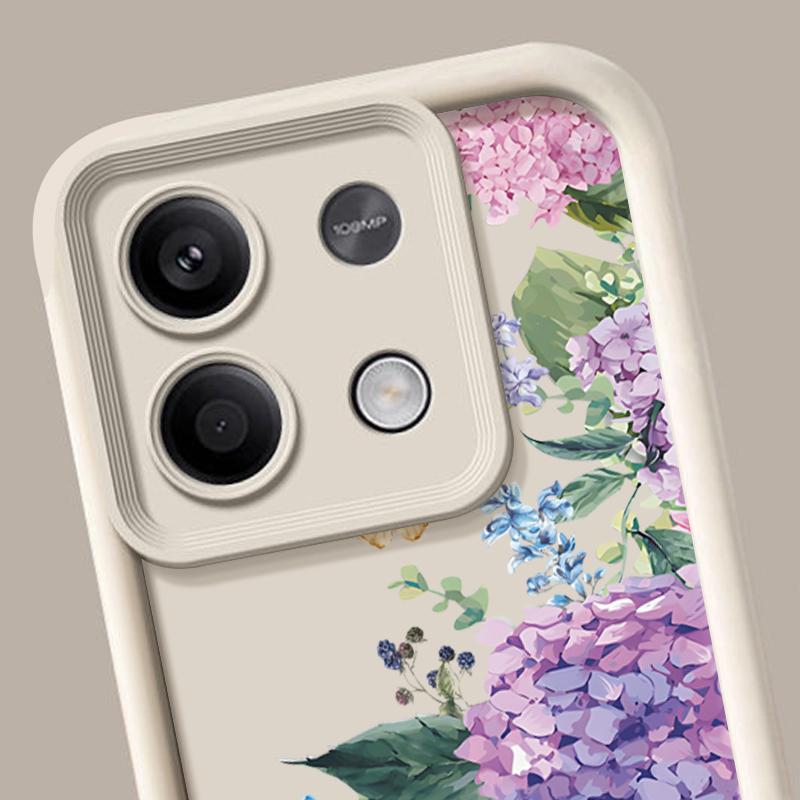 Fashion Flower Pattern Phone Cover For Xiaomi Redmi Note 13 12 4G 11 10 Pro Max 13T 11T Poco F6 X6 X5 Pro Floral Matte Shockproof Soft Silicone Cover