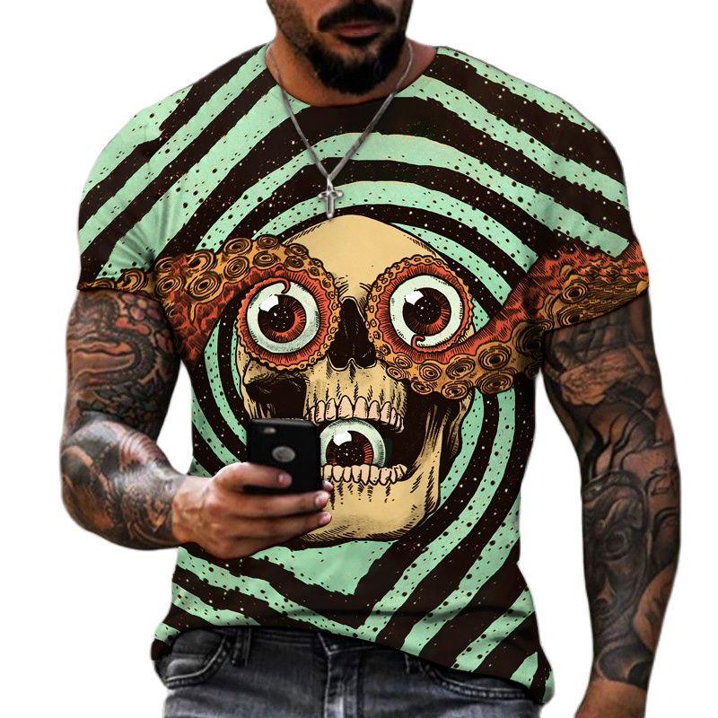 Nejnovější pánské tričko Harajuku ve stylu O-neck Móda Zábava 3D tisk Vtipné Pánské Neformální Top Tričko Móda Ultra krátký rukáv