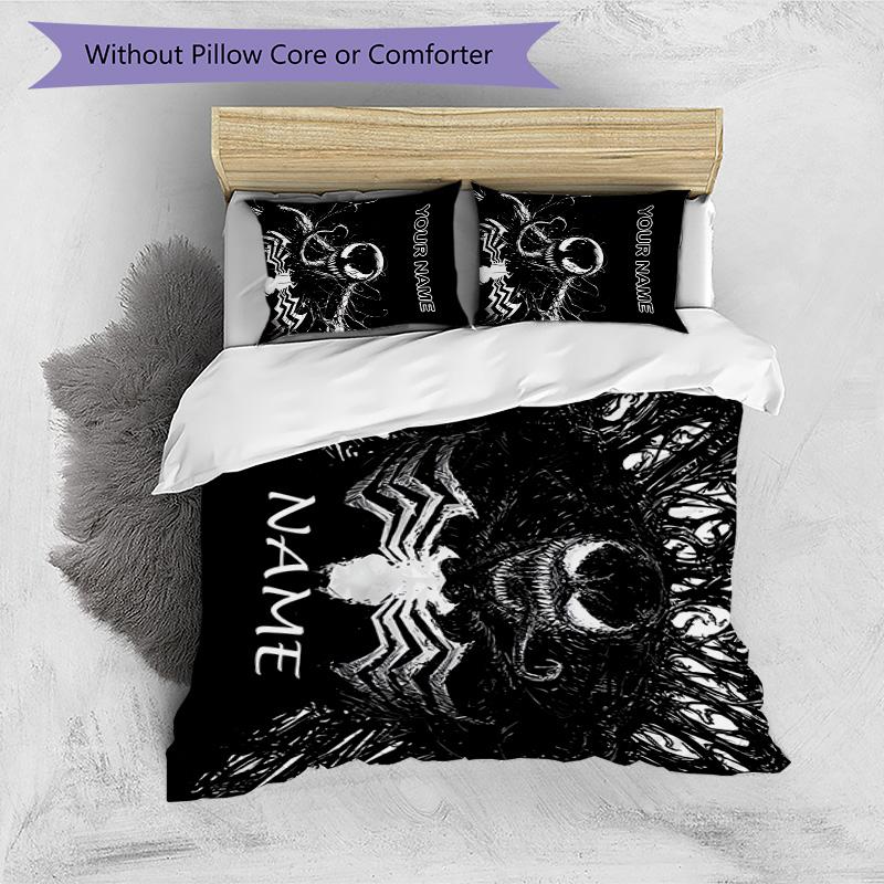 3pcs Venom4 Cover Set - Personalized Name, HD Printed Bedding with 1 Cover and 2 Pillowcases - Perfect for Home Decor, Easy Care