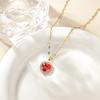 Stainless Steel Chain Classic Shiny Colorful Zircon Love Heart Pendant Necklace for Women Cute Simple Jewelry Accessories Gifts