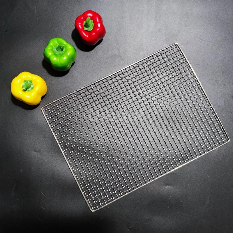 304 Edelstahl Rechteck Quadrat BBQ Netz Maschengrill Antihaft Backmatte Outdoor Grillteil Roste Heißluftfritteuse Gitter Kochen