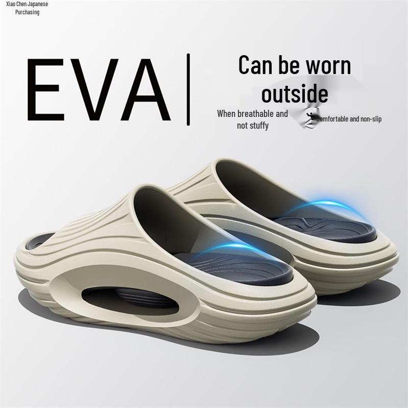 

Men s 2025 Outdoor Odor-Proof Summer Slippers – Thick Sole, Non-Slip, Japanese Style Step-On Design 40-41 чорний/білий