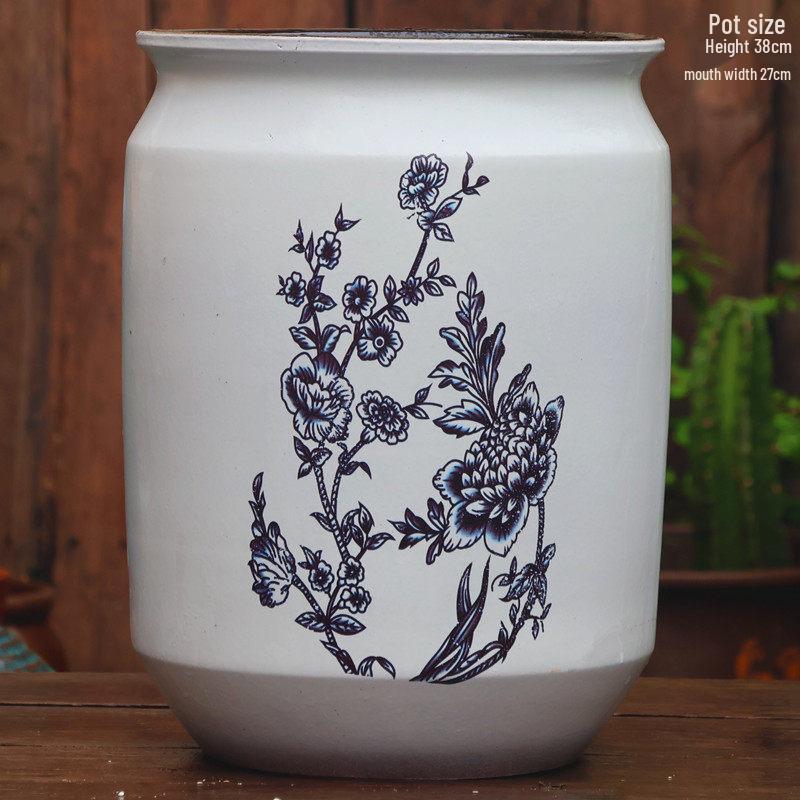 Large Coarse Ceramic Succulent Pot: Tall, Breathable, for Bougainvillea & Birds of Paradise