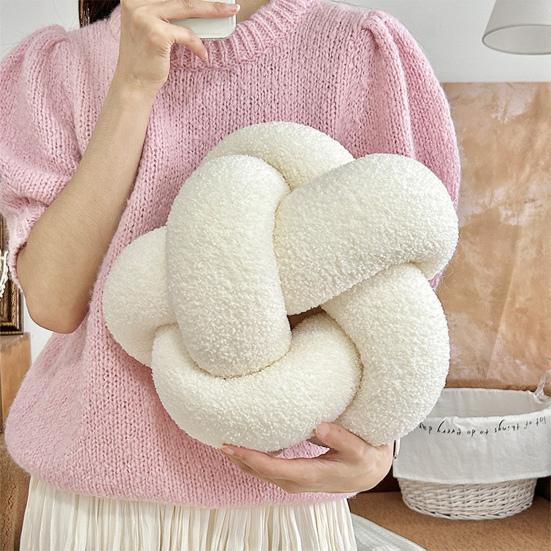 Pillow Manual Braided Knot Round Ball Shape Plush Elastic Sleeping Companion Sofa Couch Decoration Throw Pillow Photography Cushion