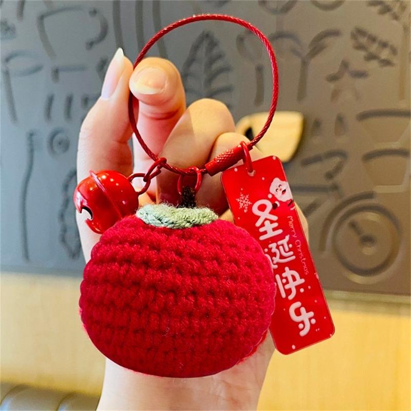 Creative Knit Crochet Keychain Bag Pendant Cute and Fashionable Keyring Ornament for Women and Girls