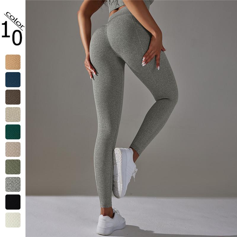 Nessaj Hip Lift Stretchy Shapewear Pants Knit High Waist Yoga Pants Outdoor Women Running Fitness Pants