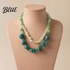 Stone Pendant Necklace Double Layer Gravel Necklace Adjustable Chain Length