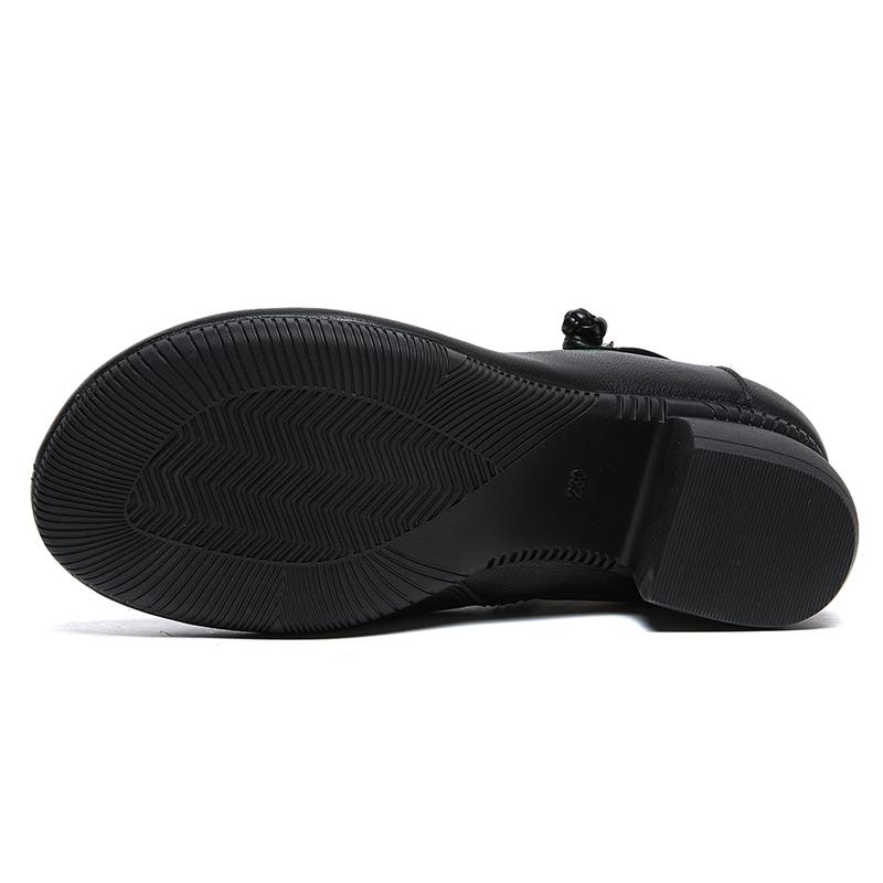 Fashion GKTINOO Floral Ankle Boots For Women Autumn Winter Genuine Leather Women's Boots Retro Handmade Comforable Shoes High Heels