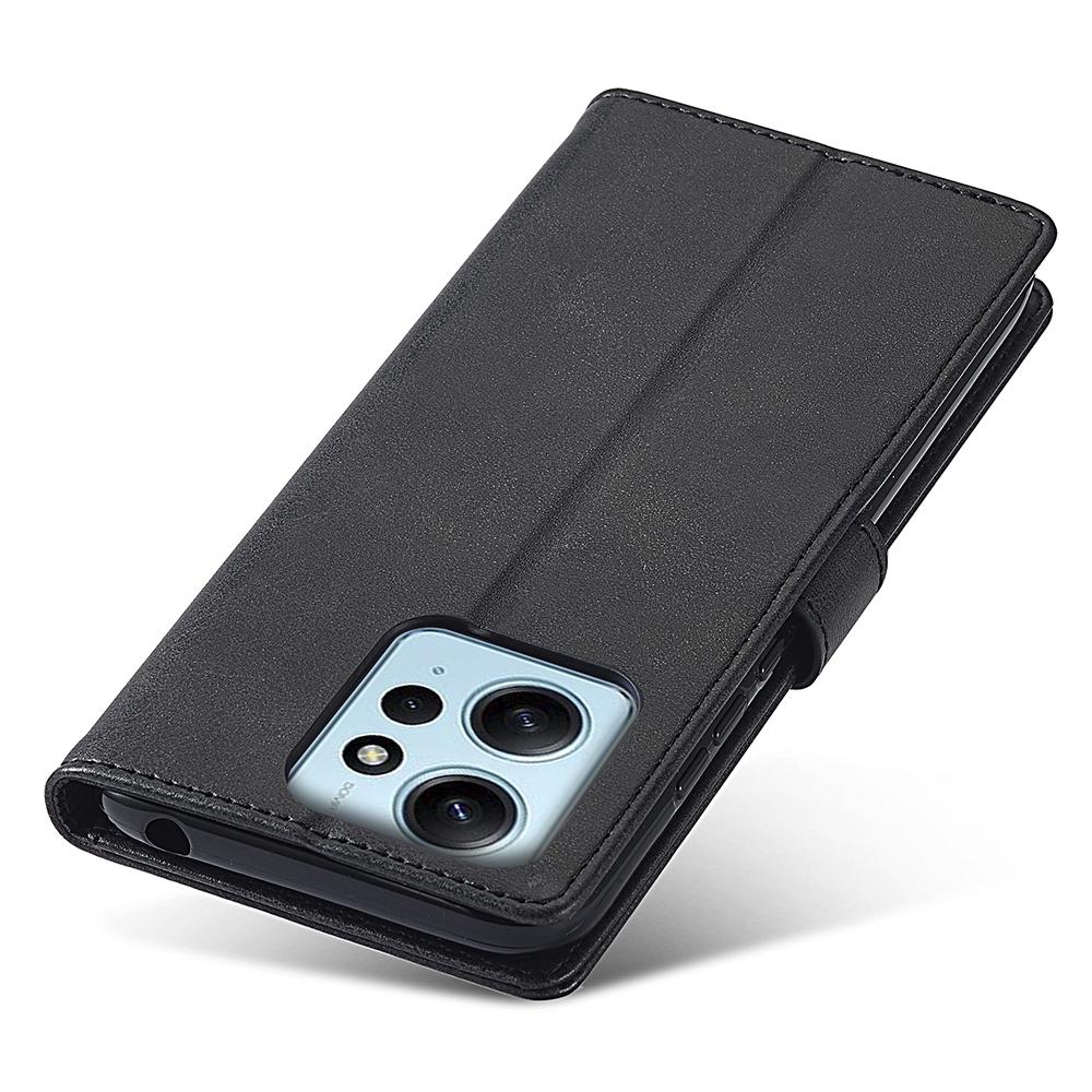 LC.IMEEKE For Xiaomi Redmi Note 12 4G Phone Wallet Case Calf Texture PU Leather Stand Phone Cover