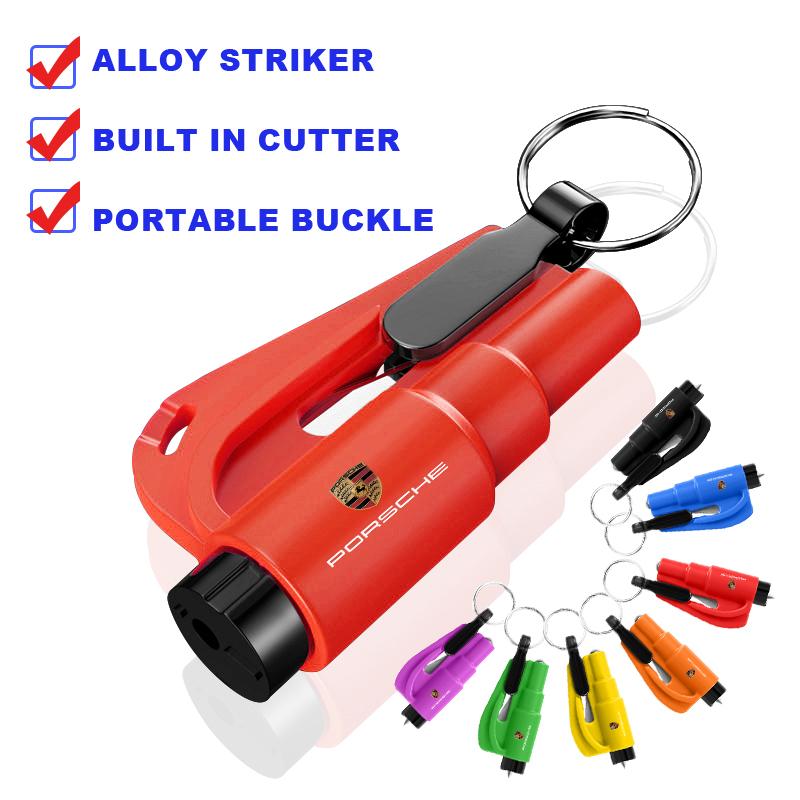 3-in-1 Car Safety Hammer Auto Emergency Glass Window Breaker Car Goods For Porsche Cayenne Panamera Macan Boxster 911 928 944 918 917