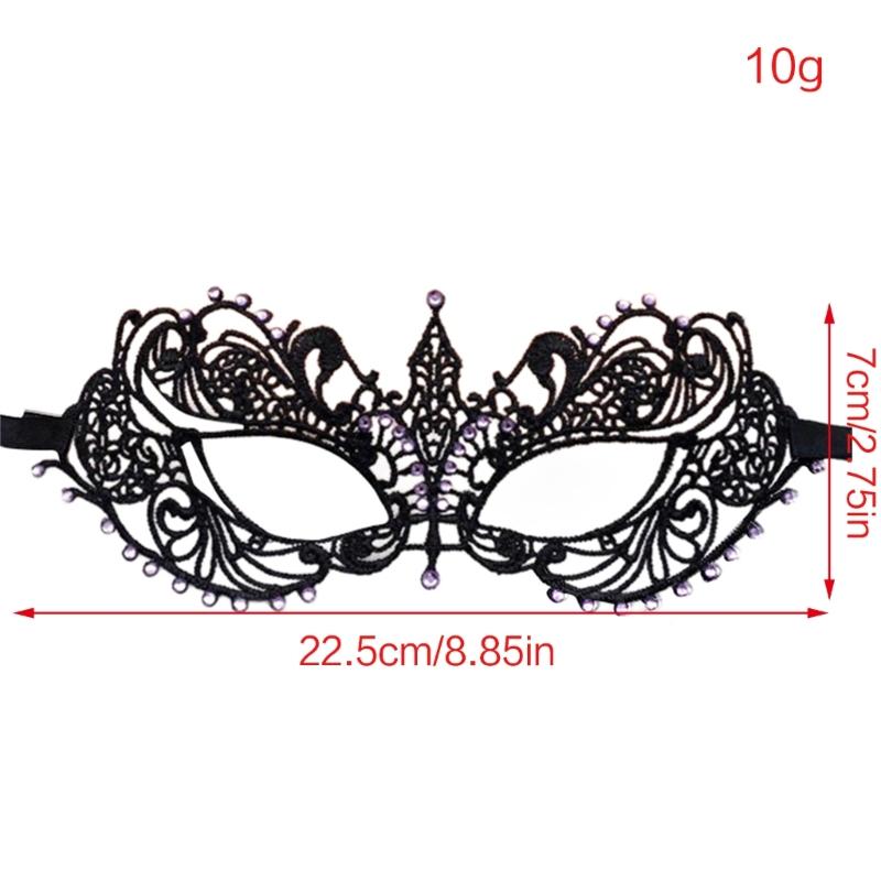 Rhinestone Half Face Mask for Women Halloween Masquerade Mask Antique Lace Half Face Mask Retro-Party Mask Cosplay Props