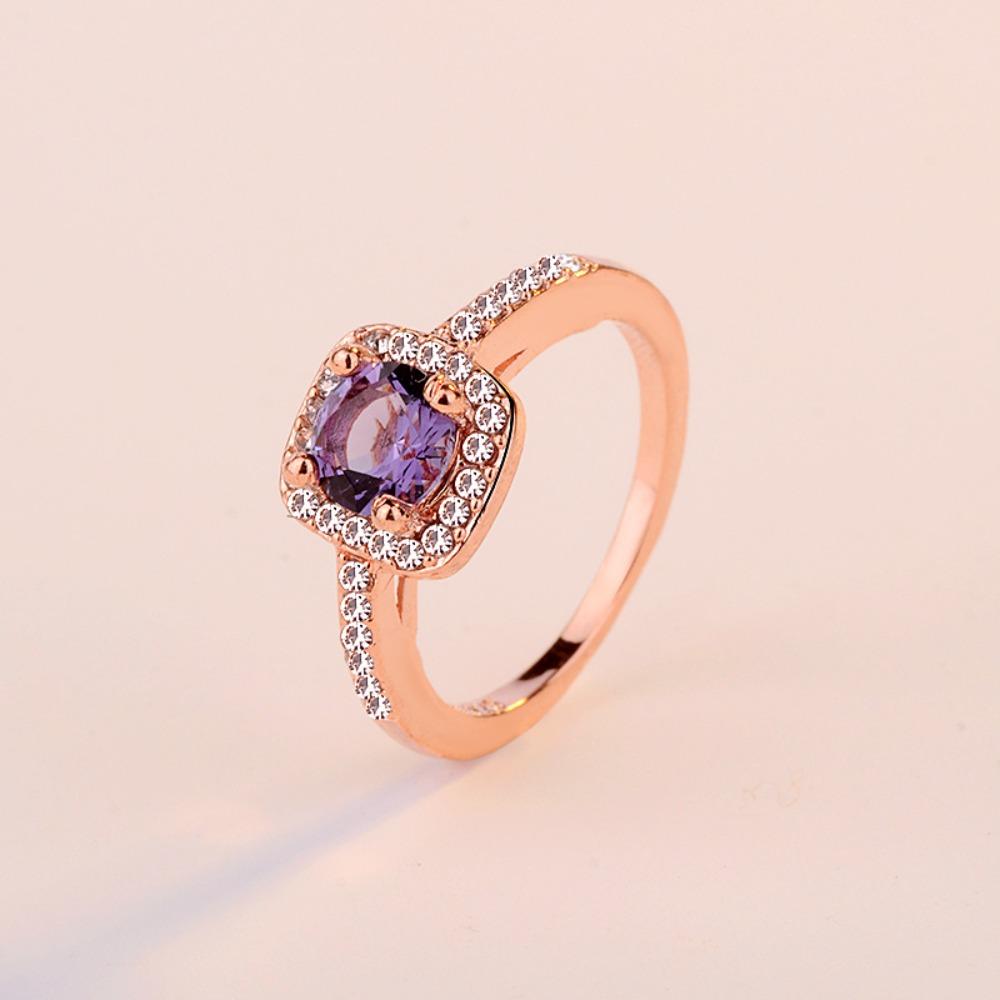 Elegant Zircon Engagement Rings for Women Stylish European American Fashion Jewelry Gift