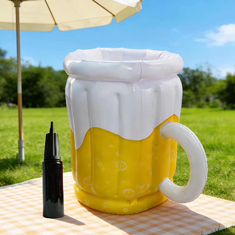 Copo de Cerveja Inflável Festa Refrescador de Bebidas + 1 Bomba de Ar Grande, Caixa Refrigeradora de Bebidas de Cerveja Balde de Gelo, Especialmente Adequado para Reuniões
