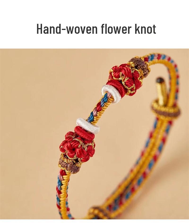 Dunhuang-Inspired Braided Bracelet: Handmade Rope, Ready for Lucky or Zodiac Beads