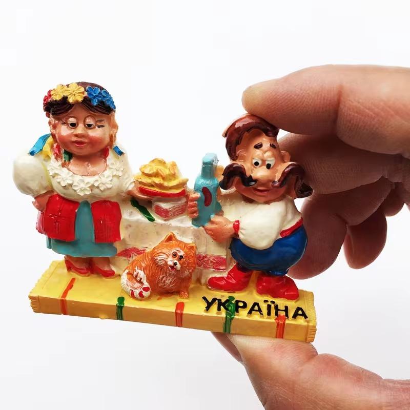 Ukraine Tourist Souvenirs Fridge Magnets Swallow Castle Mini Picture Frame Creative Home Decoration Resin Magnetic Stickers