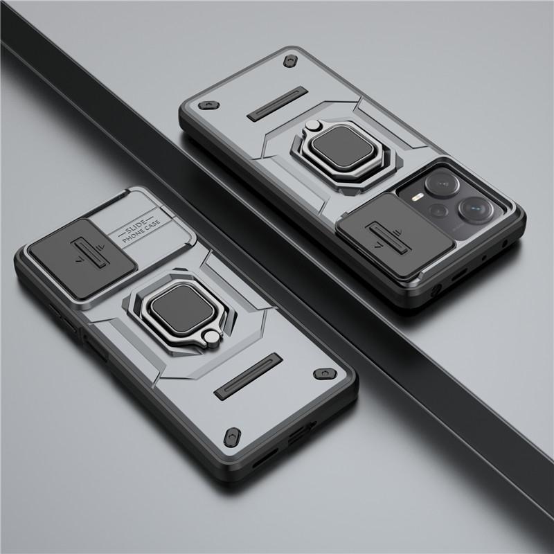 For Redmi Note 12 Pro Plus Cover Redmi Note 13 12S 12 Pro Plus Case Lens Sliding Window Protector Armor Holder Shockproof Bumper