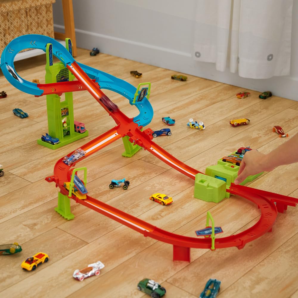 MATTEL Hot Wheels Neon Speeders Speed Circuit Playset com 1 ano de idade e HPC07 [Playset minicar] [5 up] [Presente]