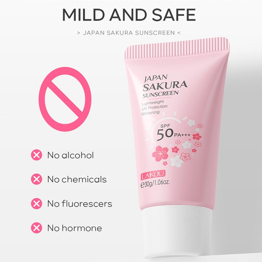 SPF50 Sonnencreme Sakura Gesicht & Körper Sonnenschutz 30ml Natürlich Feuchtigkeitsspendend Wasserfest Haut Sonnenschutz Schützt Beruhigt