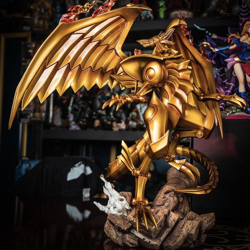 Yu-Gi-Oh Duel Monsters Anime Desktop Ornament Statue Winged Dragon Three Illusory Gods Collectible Figure Them Model Gift Poseable Articulated Scale