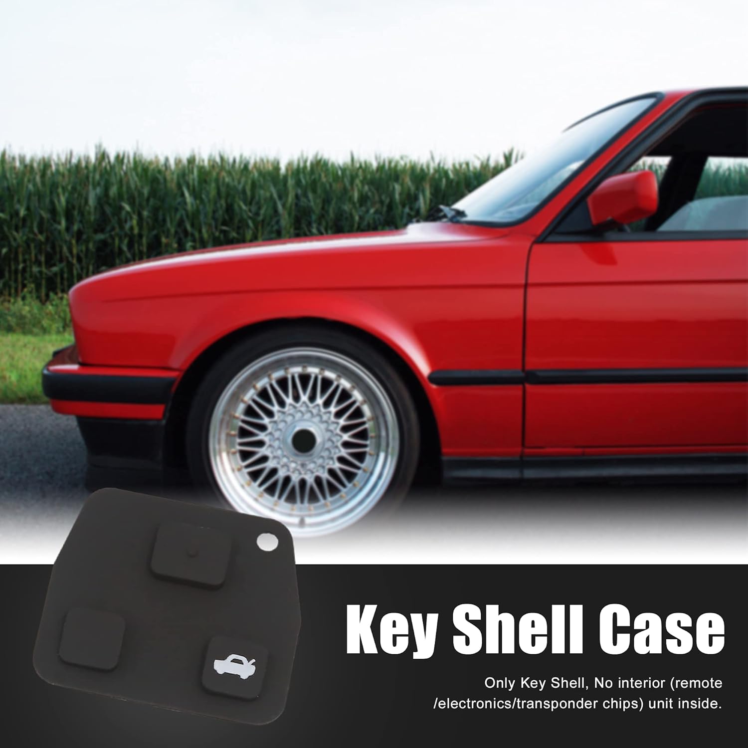 uxcell Car Replacement Key Fob Shell Case Pad for Toyota Avensis Corolla Rav4 3 Key Button Black