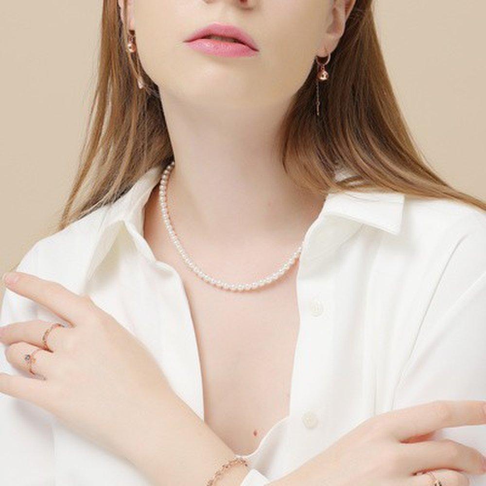 Dieuamour Collier de Perles Vivid 4mm, 5mm