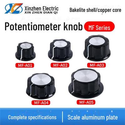 6mm Vnitřní otvor Bakelitový potenciometr Knoflík hlasitosti - Knoflík pro nastavení zvuku se stupnicí a krytkou