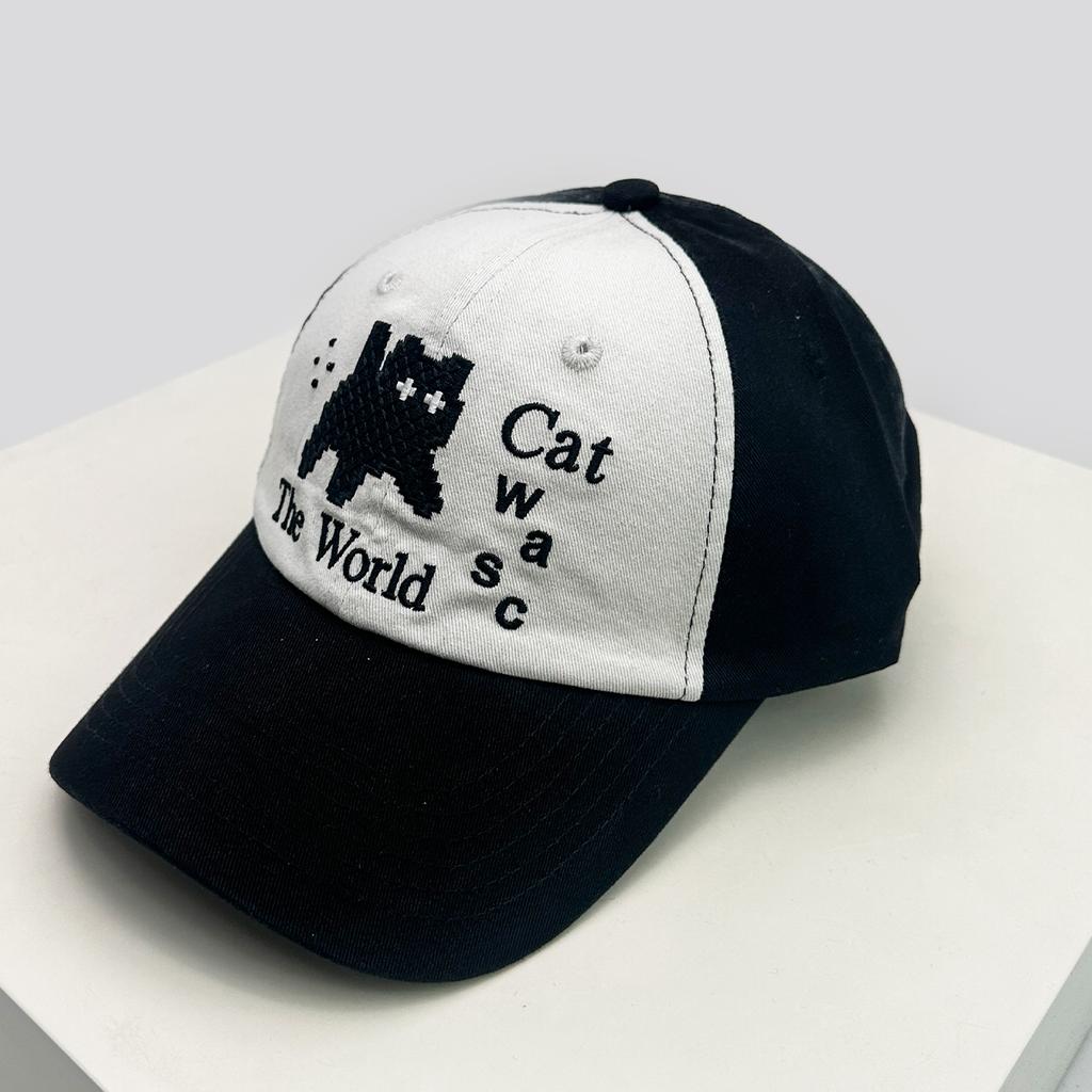 Baseball Stitching Stitched Embroidered Alphabet Kitten Puppy Cute Women  Men For Neutral Gender Fresh Caps Peaked Hats Sunshade Niche Versatile