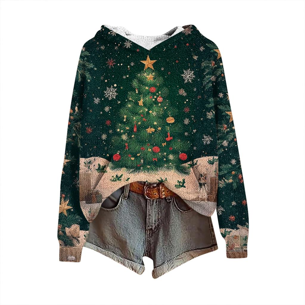 Dámské mikiny Pletený svetr Roztomilé tričko Podzimní pulovr Mikina s kapucí