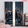 2pcs,2D Plane Printing Curtain Popular Orange Cruiser Versatile Fabric (without Rod) Gifts for Living Room & Office Decor Living