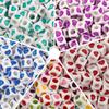 Acrylic DIY Cube Square Heart Printed Big Hole Beads for Bracelet Making Jewelry Findings