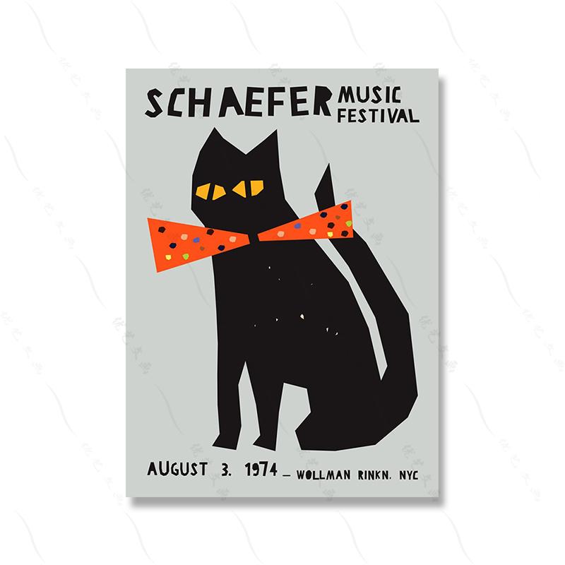 

Блюз Джаз Кот Фестиваль кантри-музыки Петух Крупный рогатый скот Животное Танец Плакат Принт Suona Ретро Музыка Холст Картина Комната Домашний Декор 21x30cm No Framed