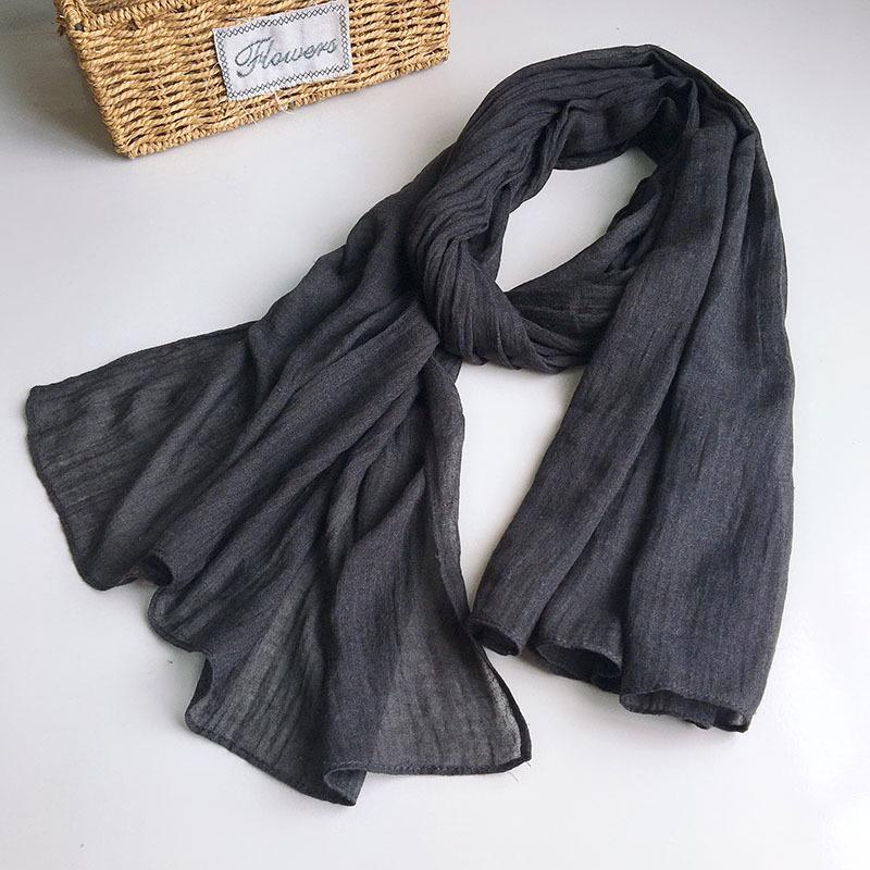 High-end japansk bomull-lin skjerf: Høst/Vinter Godterifarget Sjal & Solskjerm for Kvinner