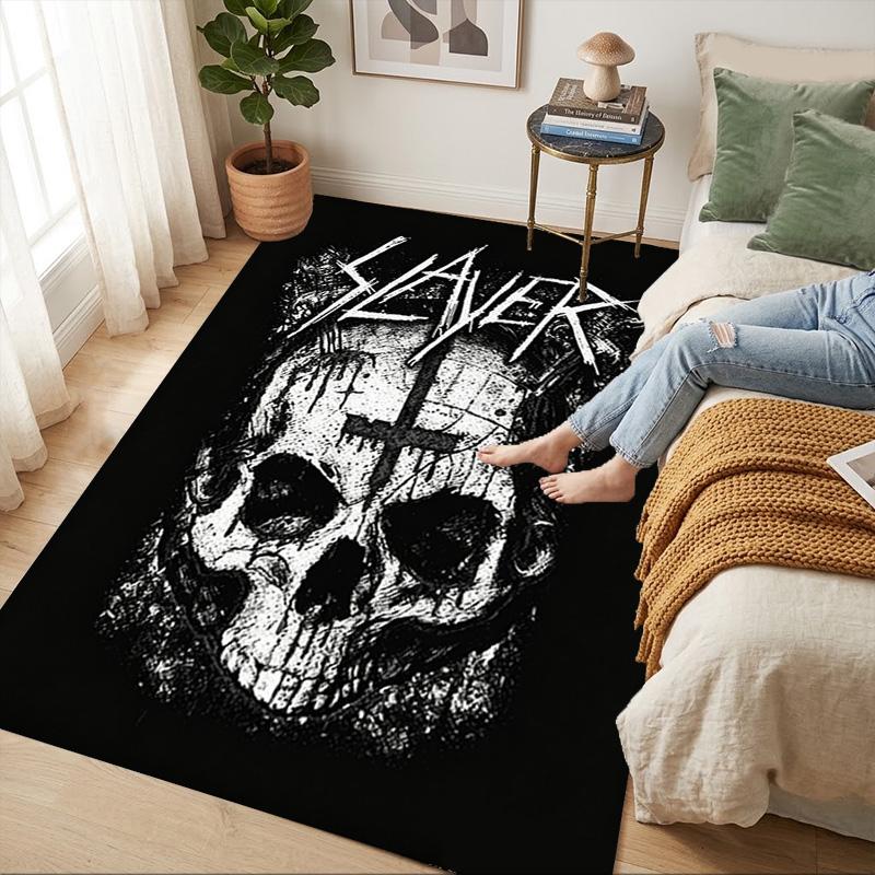 Slayer Skull Living Room Nonslip Area Rug Soft Carpet For Bedroom Game Playroom Sofa Office Home Decor Doormat Christmas Gift C9261936