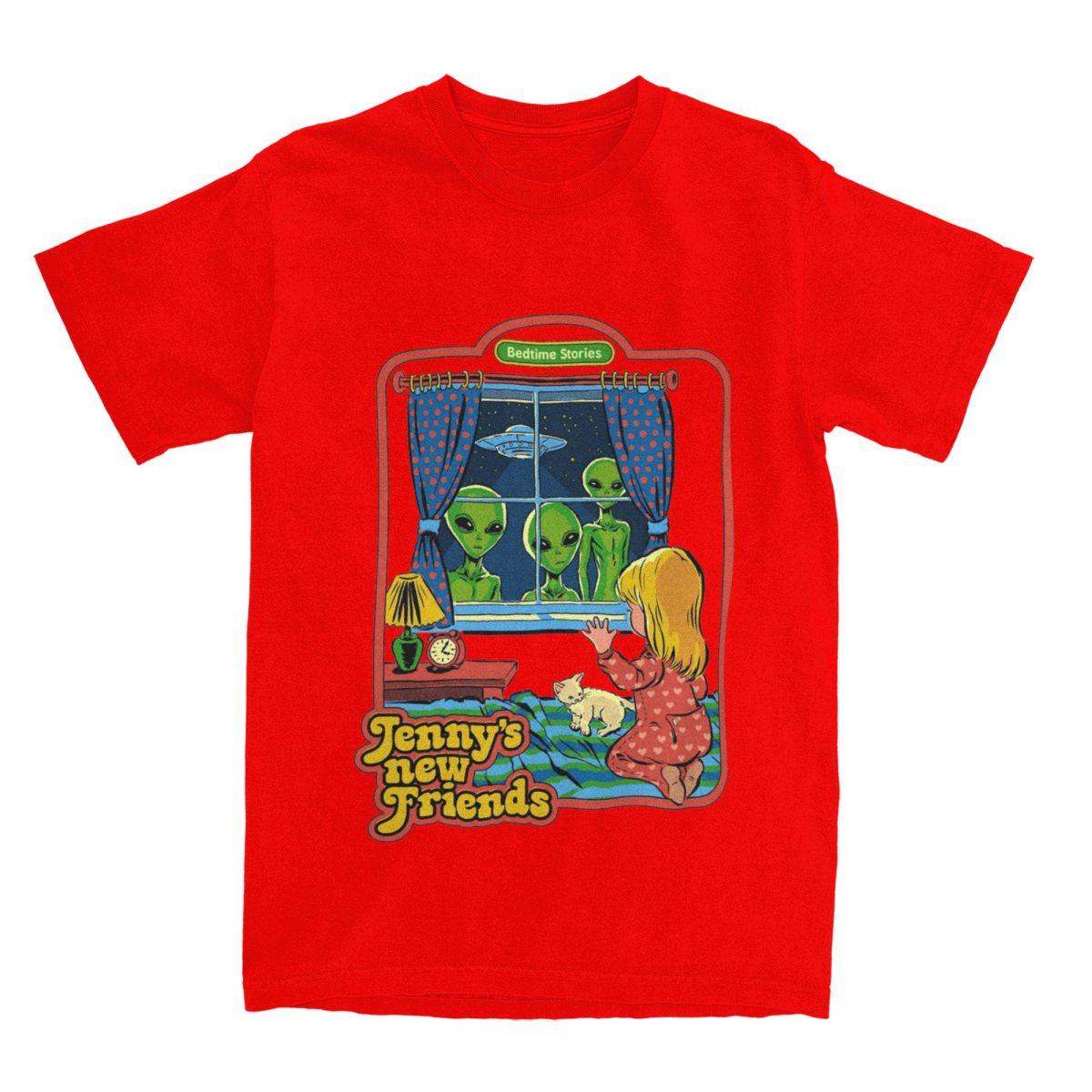 

Unisex Women Horror Alien Bedtime Story Shirt Merchandise ufo Dark Humour Sci Fi Cotton Tshirt Clothes Cool Tee Shirt Summer S