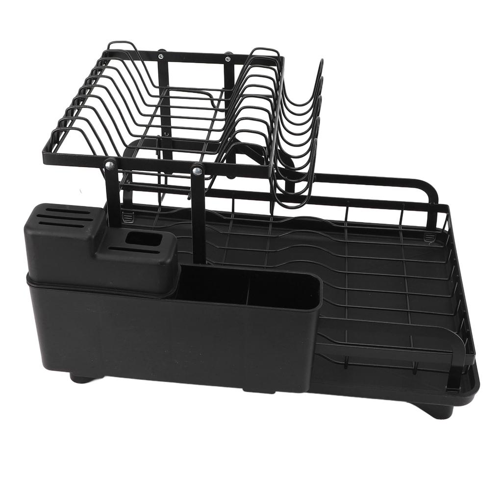 Dish Drying Rack Folding 2 Tier Multipurpose Easy Storage Dish Dryer Rack for Kitchen Countertop