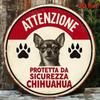 Vintage Italian Chihuahua Warning Sign Retro Aluminum Caution Plaque Office Cafe Pet Shop Safety Wall Decor