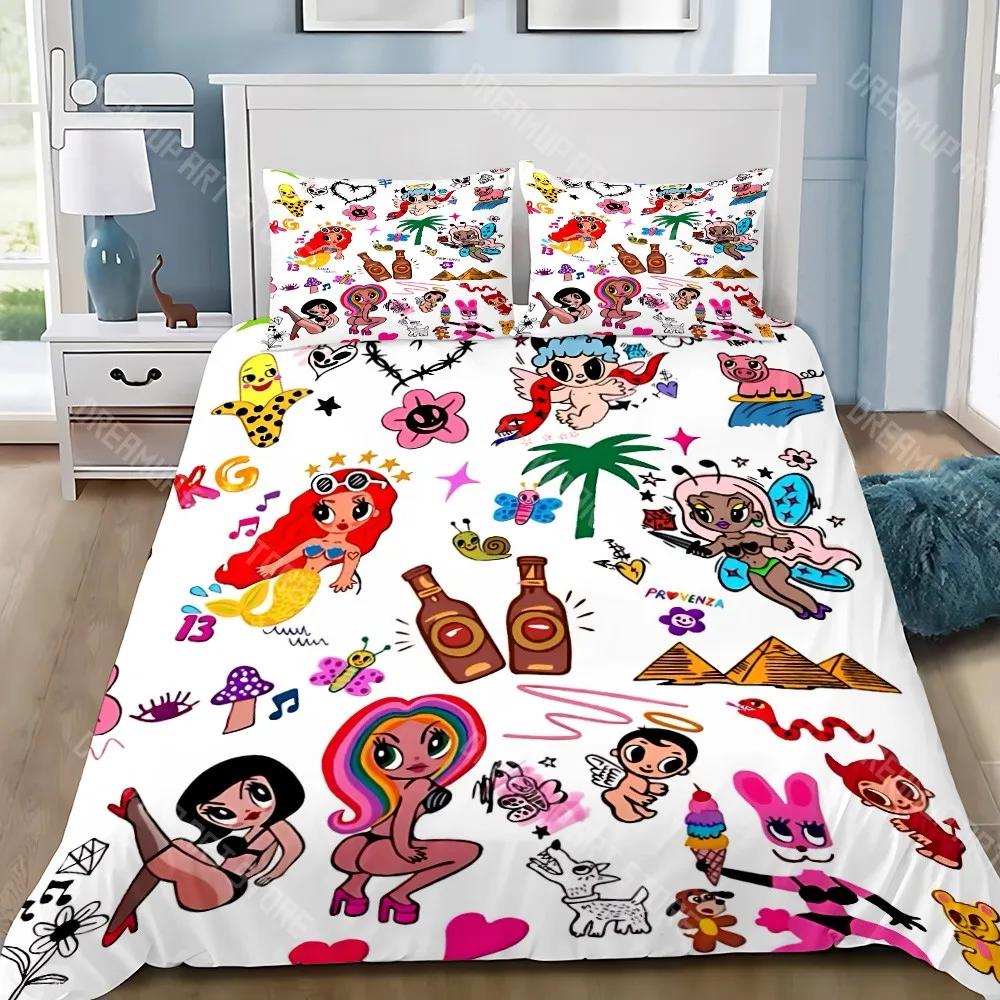 Bella Copripiumino Federa Set Biancheria da Letto Karol G Manana Adulto Ragazzo Ragazza Decorazione Camera da Letto Regalo per Bambini Singolo Doppio Taglia Grande