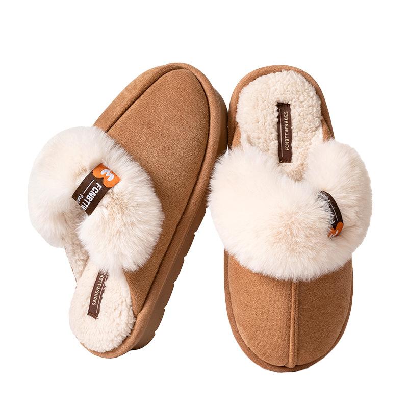 High-end Home Cotton Slippers Autumn and Winter New Indoor Plush Warm Shoes Thick Sole Non-slip