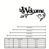 1pc Vintage Black Metal Welcome Sign Floral Script Sturdy Indoor Outdoor Front Door Porch Entryway Wall Decor Housewarming Gift