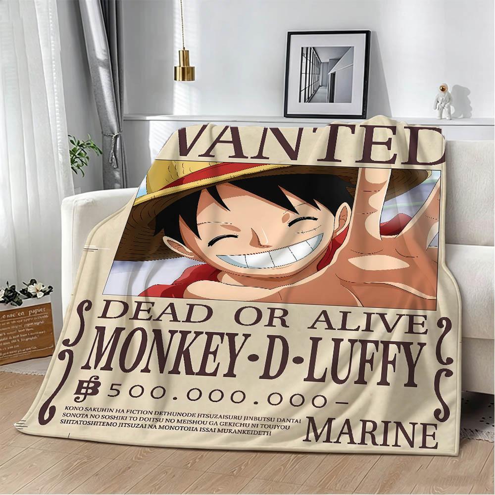 O-One Piece Luffy Shanks Kaido Anime Wanted Flannel Blanket Soft Throw Blanket Art For Home Decor Bedroom Bed Sofa Picnic Gifts