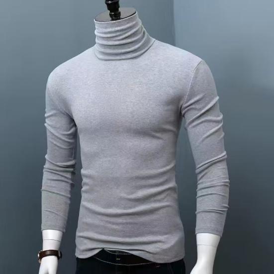 Pánský rolákový top s dlouhým rukávem, základní košile, slim fit pulovr, ležérní teplé tričko na podzim zimu pro každodenní nošení, domov, kancelář