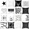 New Simple Black and White Plain Pillowcase Geometric Home Cushion Cover