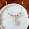 Elegant Twist Pearl Pendant Necklace in Gold-Plated Sterling Silver for Women