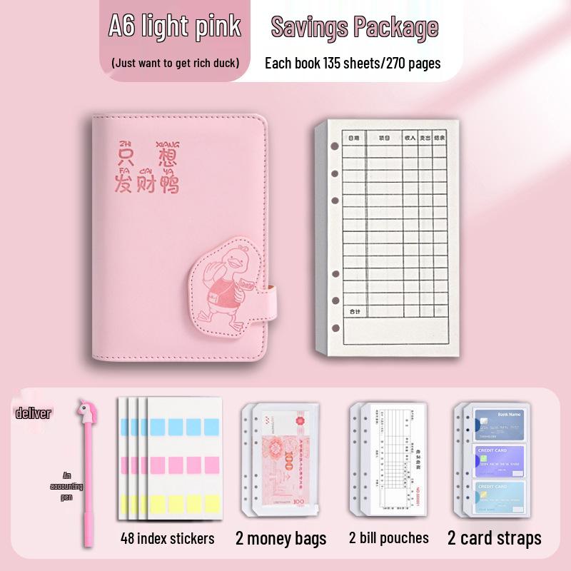 A6 Family & Student Financial Planner: Income & Expenditure Notebook, Loose-Leaf Ledger, Receipt Holder, Money Storage Album