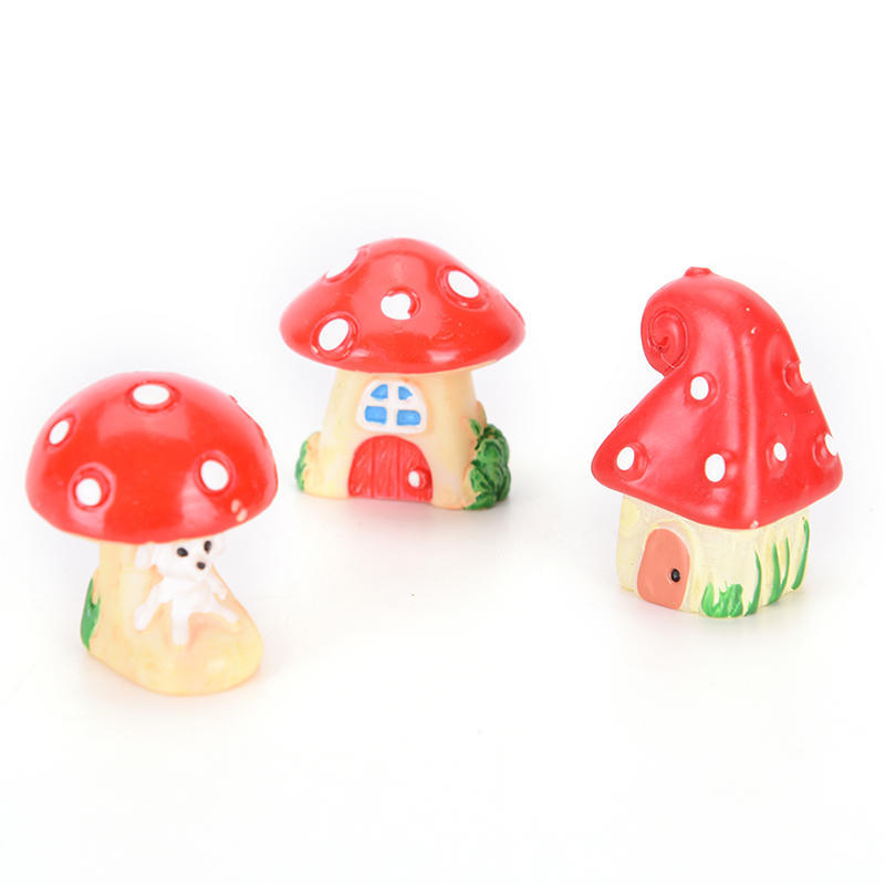 Good Mushroom House Resin Figurine Craft Plant Pot Fairy Garden Decor Garden Ornament