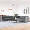 Vidaxl 2-Cz. Living Room Set, Dark Grey, Upholstered In Fabric