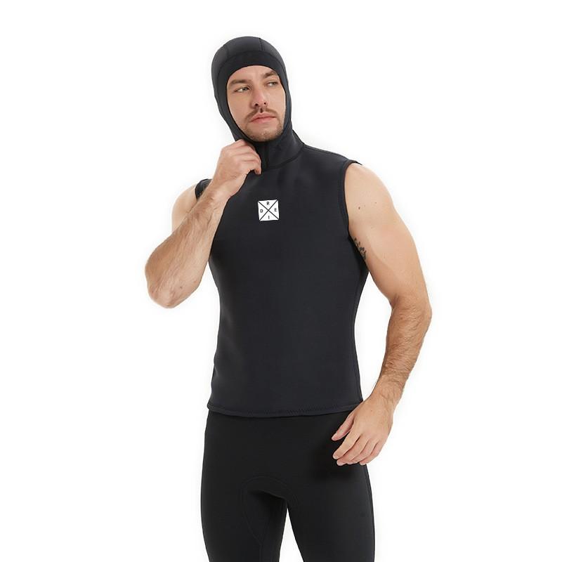 3mm Neoprene Sleeveless Hooded Wetsuit Vest Diving Surfing Snorkeling Water Sports Thermal Protection
