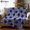 Lilac Dots Cartoon Anime Print Flannel Blanket Soft Warm Throw for Kids Bedroom Sofa Bed Christmas Office Car