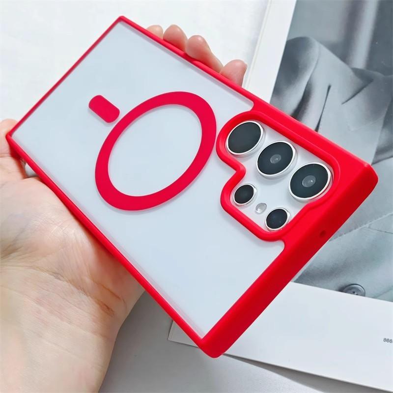 Acrylic Transparent Magnetic Suction Suitable for Samsung S25 Ultra Matte Mobile Phone Case S24U Niche Advanced Sense Anti Fall Case